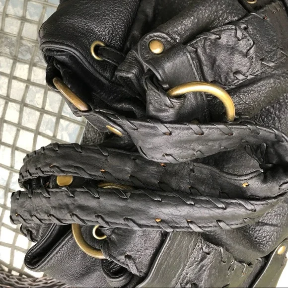 SOLD Kooba Black Pebbled Leather Hobo Bag Purse - Picture 7 of 14